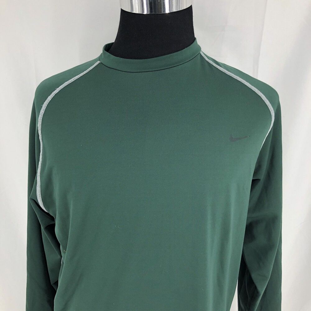 Nike Team Green Long Sleeve Crew Fitted Shirt XXXL